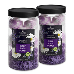 Nature's Beauty bomba de baño lavanda y manzanilla en set regalo para relajación en casa.