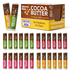 Nature’s Bees Cocoa Butter Lip Balm 24-pack tubes for daily moisture