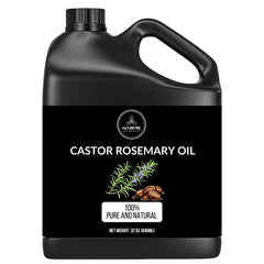 Naturevibe Botanicals Aceite de Ricino con Romero en botella de 946 ml para cuidado diario