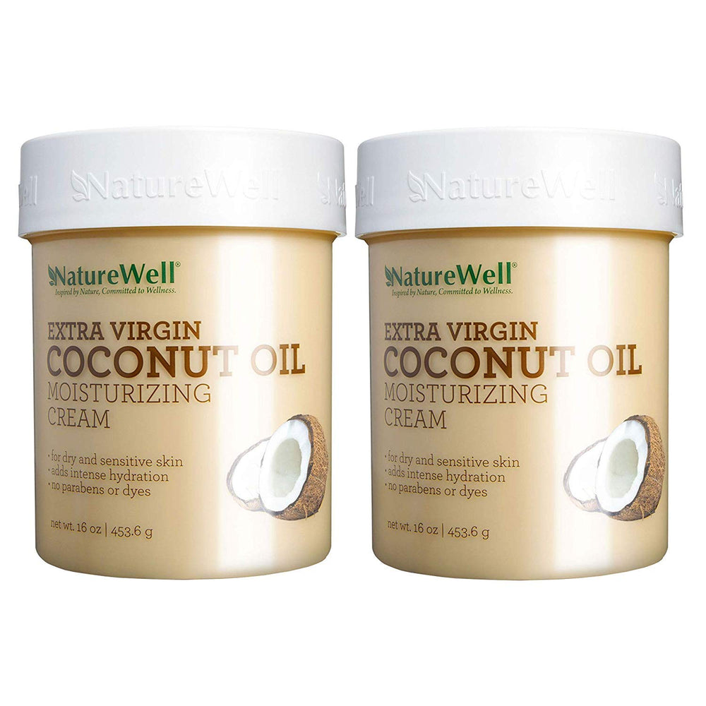 Crème hydratante NatureWell Coco-MCT – bouteille: peau plus douce et nourrie.