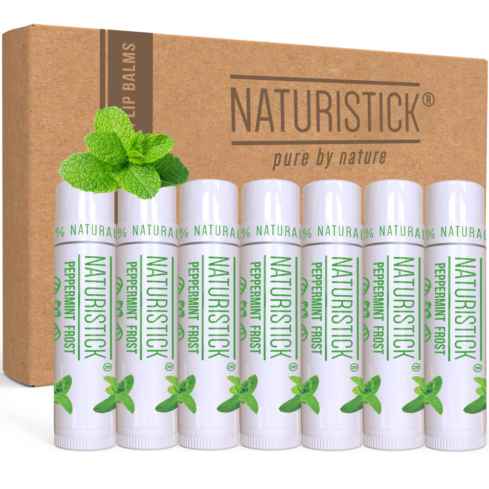 Naturistick peppermint lip balm tubes for on-the-go hydration.