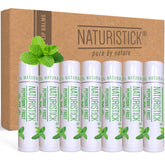 Naturistick peppermint lip balm tubes for on-the-go hydration.