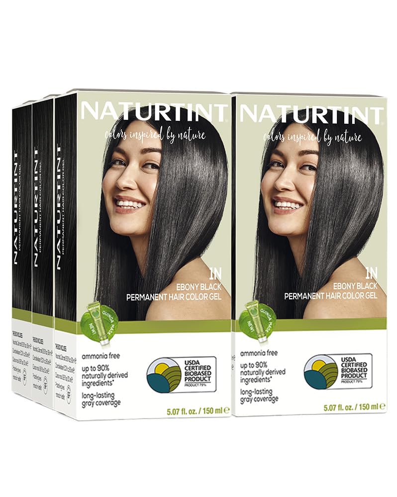 Naturtint 1N Ebony Black muestra aplicación fácil para color casero seguro