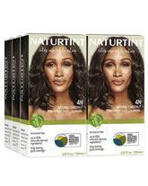 Naturtint 4N Chestnut: empaque compacto para coloración en casa sin amoníaco.