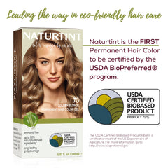 Naturtint 7G rubio-dorado, ingredientes vegetales para cabello más saludable.