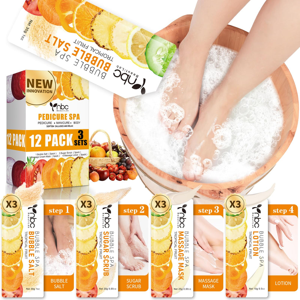 nbc BeautiLab kit pedicure sal burbujas: baño de pies relajante para casa