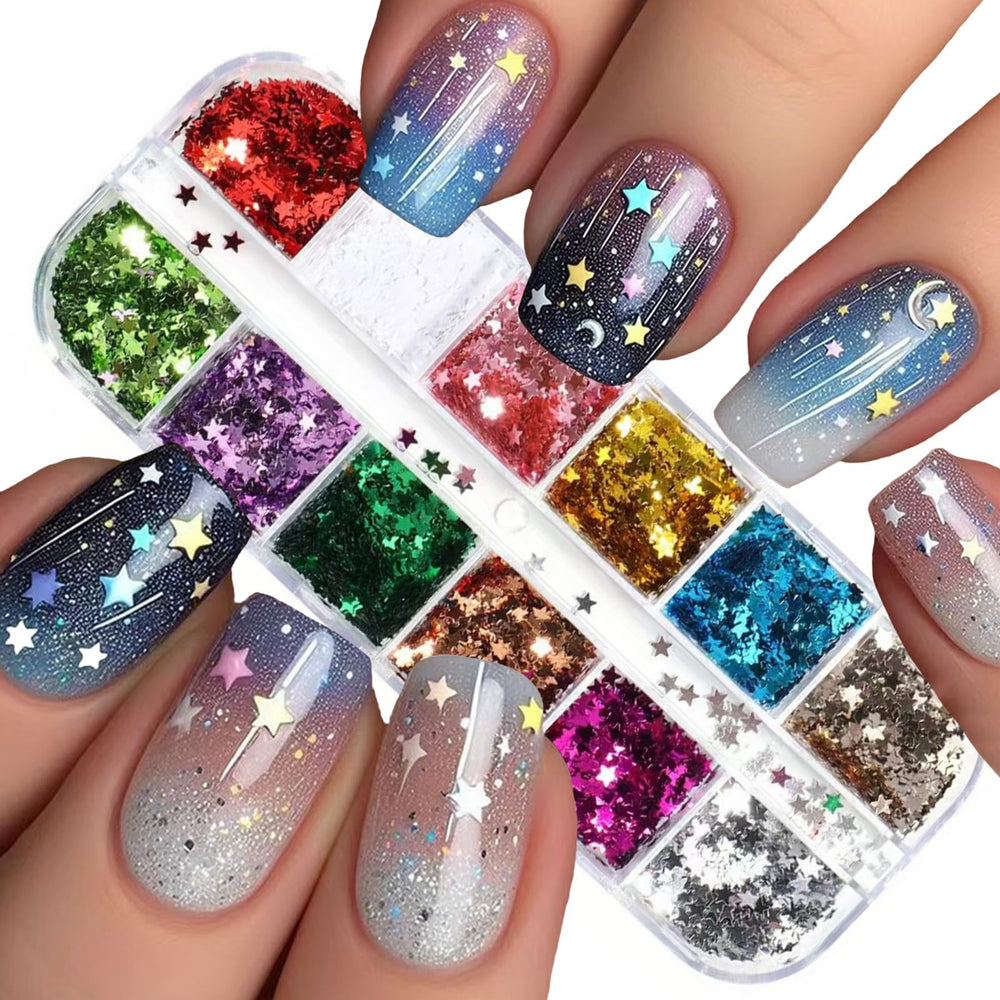 NBNTGH destellos uñas 3D estrella láser: brillo holográfico para uñas