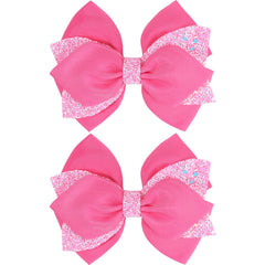 Lazo NCMAMA rosa de 4 pulgadas con brillo y lentejuelas.