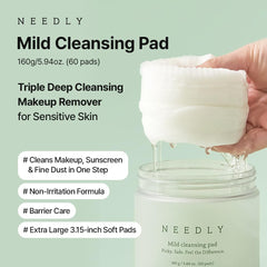 NEEDLY limpieza con dos surfactantes para piel sensible, sensación fresca y suave.