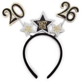 Needzo diadema año nuevo con brillo dorado y plata, ideal para celebraciones brillantes.