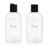 Neendohome botellas 8oz transparentes con tapa disco negra para viajes sin fugas