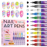 Nelrona set de delineadores para uñas: 12 colores para diseños variados.