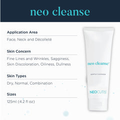 NEOCUTIS Neo Cleanse, ingrédients clés, hydratation légère pour peau sensible.