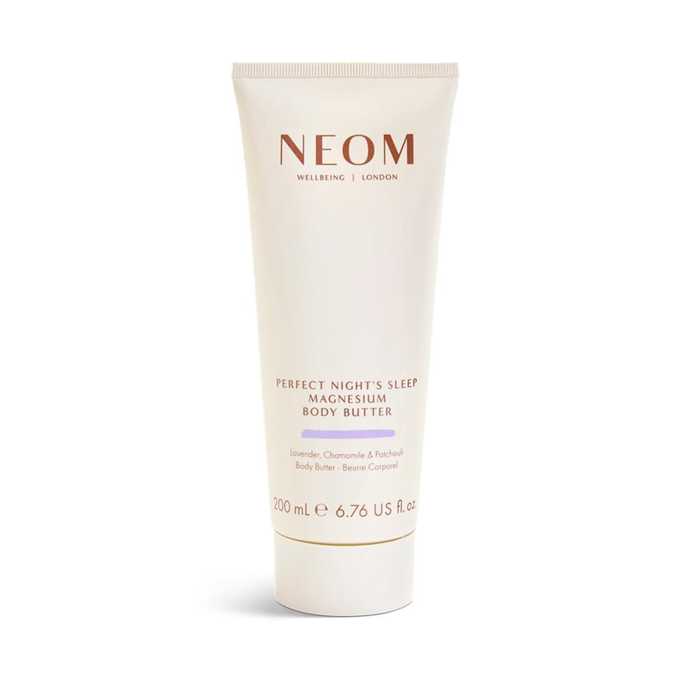 Neom manteca magnesio dormir-perfectamente 200ml crema corporal suave para una noche relajante.