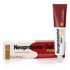 Neoprosone Gel Aclarador: envase frontal, ideal para uso diario en rostro y cuerpo.