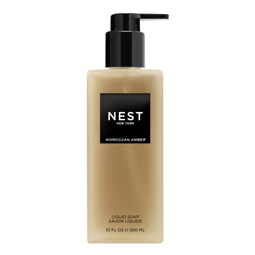 Jabón líquido NEST New York con ámbar marroquí en botella, aroma intenso para el día.