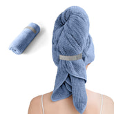 Netcken toalla microfibra grande para cabello azul, ofrece secado rápido y suavidad.