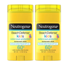 Neutrogena Beach Defense Niños Stick SPF 60, empaque compacto para viaje.