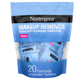 Neutrogena, empaque de 20 toallitas, limpieza rápida para uso diario.