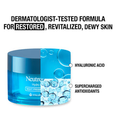 Antioxidantes y ácido hialurónico en Neutrogena Hydro Boost Night cuidan la piel