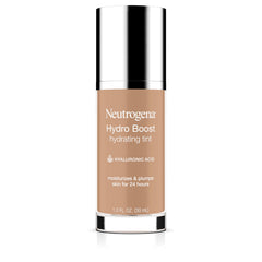 Neutrogena Hydro Boost Tinte Hidratante muestra botella, realza hidratación para piel seca y tono natural.