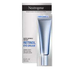 Neutrogena Rapid Wrinkle Repair Eye Cream tube closeup showing smooth formula.