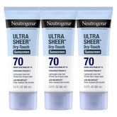 Neutrogena Ultra Sheer Dry-Touch: tubo de 3 oz para protección diaria.
