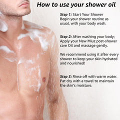 New Miuz Magnesium InShower muestra ingredientes manteca de karité, miel y vainilla para nutrición sensorial.