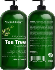 New York Biology Conditionneur arbre à thé, bouteille élégante, démêle et hydrate les longueurs.