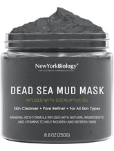 La marca NEW YORK BIOLOGY muestra mascarilla de barro del Mar Muerto para cara y cuerpo, purifica poros.
