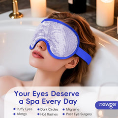 NEWGO mascarilla ojos con correa ajustable se mantiene en su lugar para dormir.