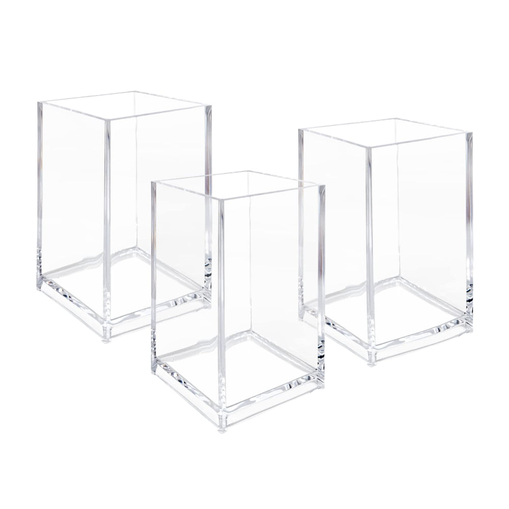 Newkita porta brochas acrílico transparente para escritorio organizado.