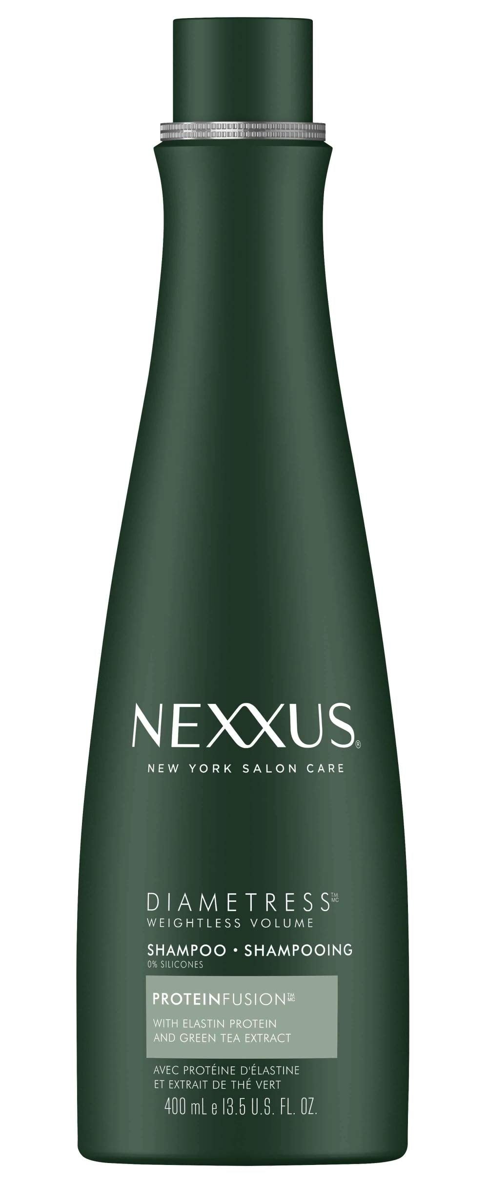 Nexxus Diamtress, botella vertida, para volumen y movimiento en el cabello.