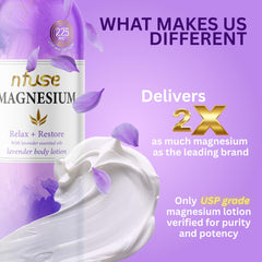 nfuse Loción de Magnesio con lavanda para facilitar la relajación nocturna