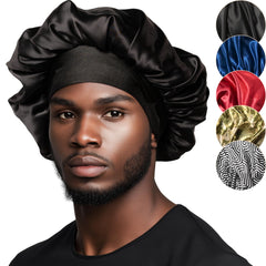 Niagara bonete de satén negro 36 cm, tela suave para cabello hidratado.