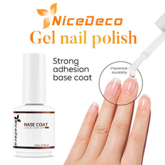 Conjunto base y capa gel Nicedeco para uñas resistentes