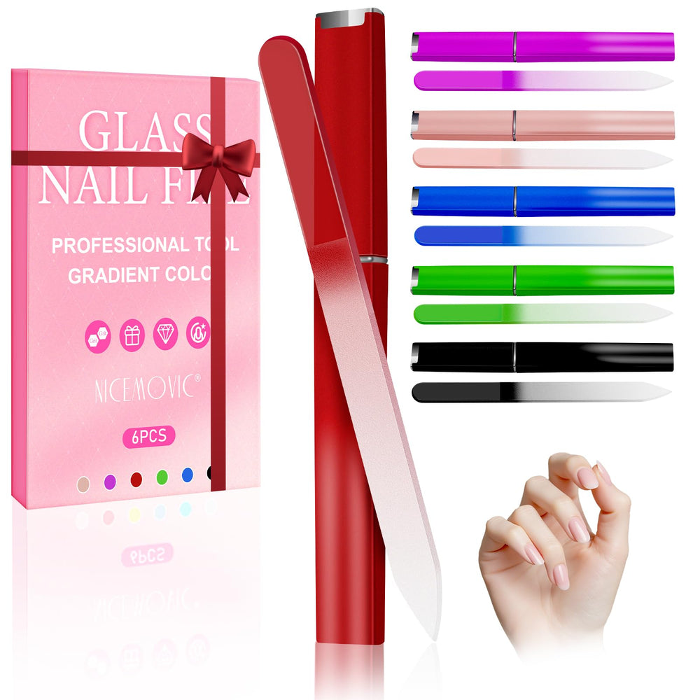 NICEMOVIC lima de cristal con estuche, ideal para manicura precisa en casa