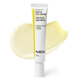 NIDA Revive Eye Cream bottle close-up showing premium packaging and skin-softening formula