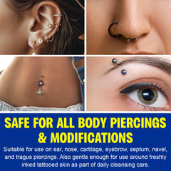 NIFEISHI, cuidado diario de piercings en la oreja con suavidad.