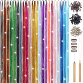 Kit Nineibei Hair Tinsel: empaque completo para crear peinados brillantes en casa