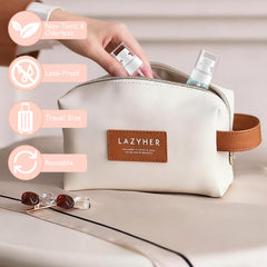 Ninsula diseño compacto y ligero para viajar con frascos reutilizables.