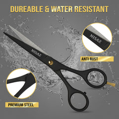 Tijeras NISAZ para hogar, versátiles, se deslizan sin tirones en cabello mojado o seco.