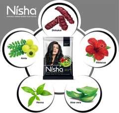Cabello suave y brillante tras usar Nisha coloración henna natural negro