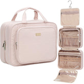 NISHEL bolso de aseo de viaje grande rosa, perfecto para organizar productos de cuidado personal.
