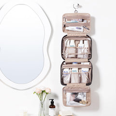 Organizador colgante NISHEL con 4 compartimentos, viaje ordenado.