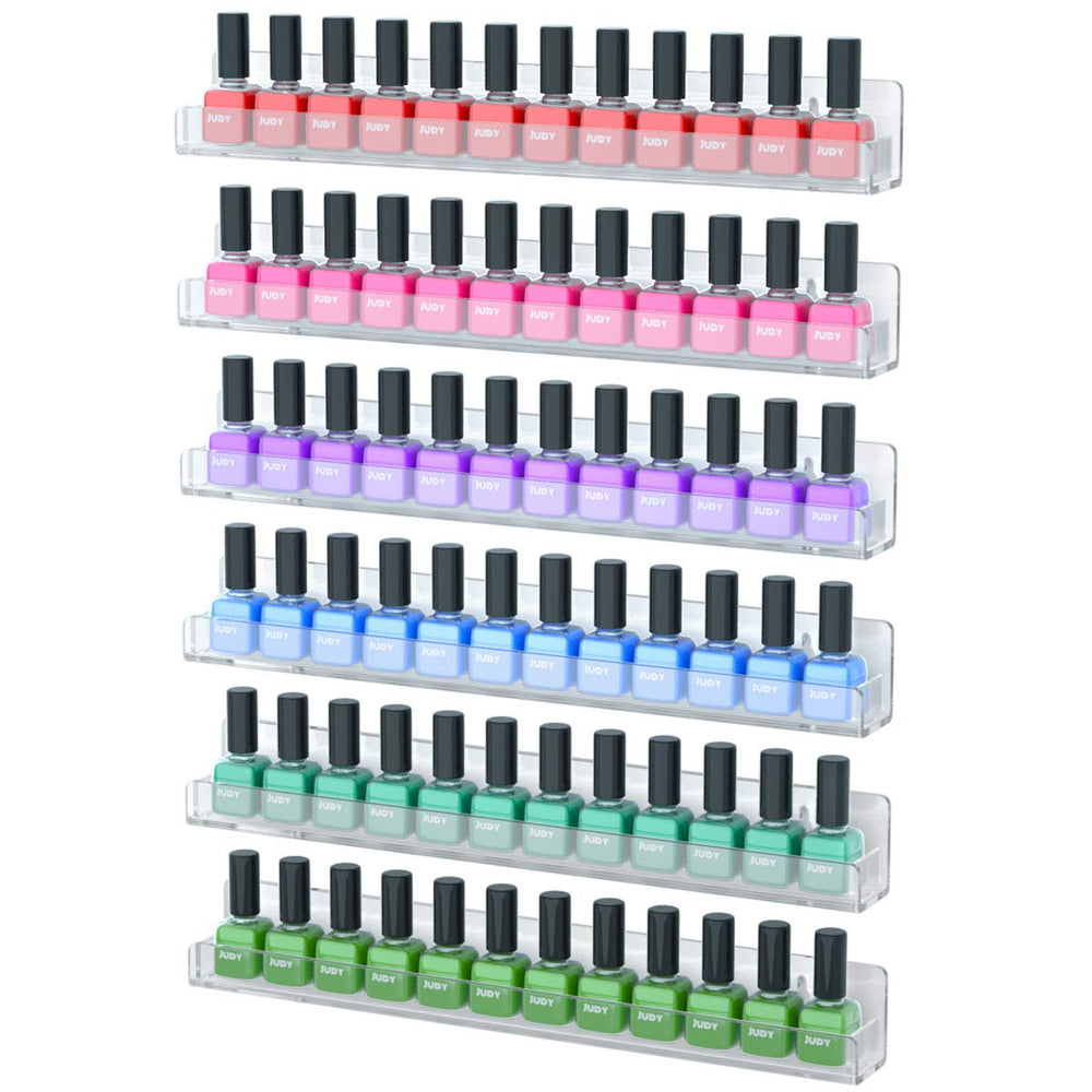 NIUBEE estante acrílico para esmaltes, 6 piezas, organización de pared