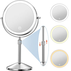 Niuphia Espejo de Maquillaje con Luces 7 pulgadas, visión frontal clara para aplicación suave.