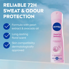 Aplicación suave de NIVEA Pearl Beauty Spray en axila