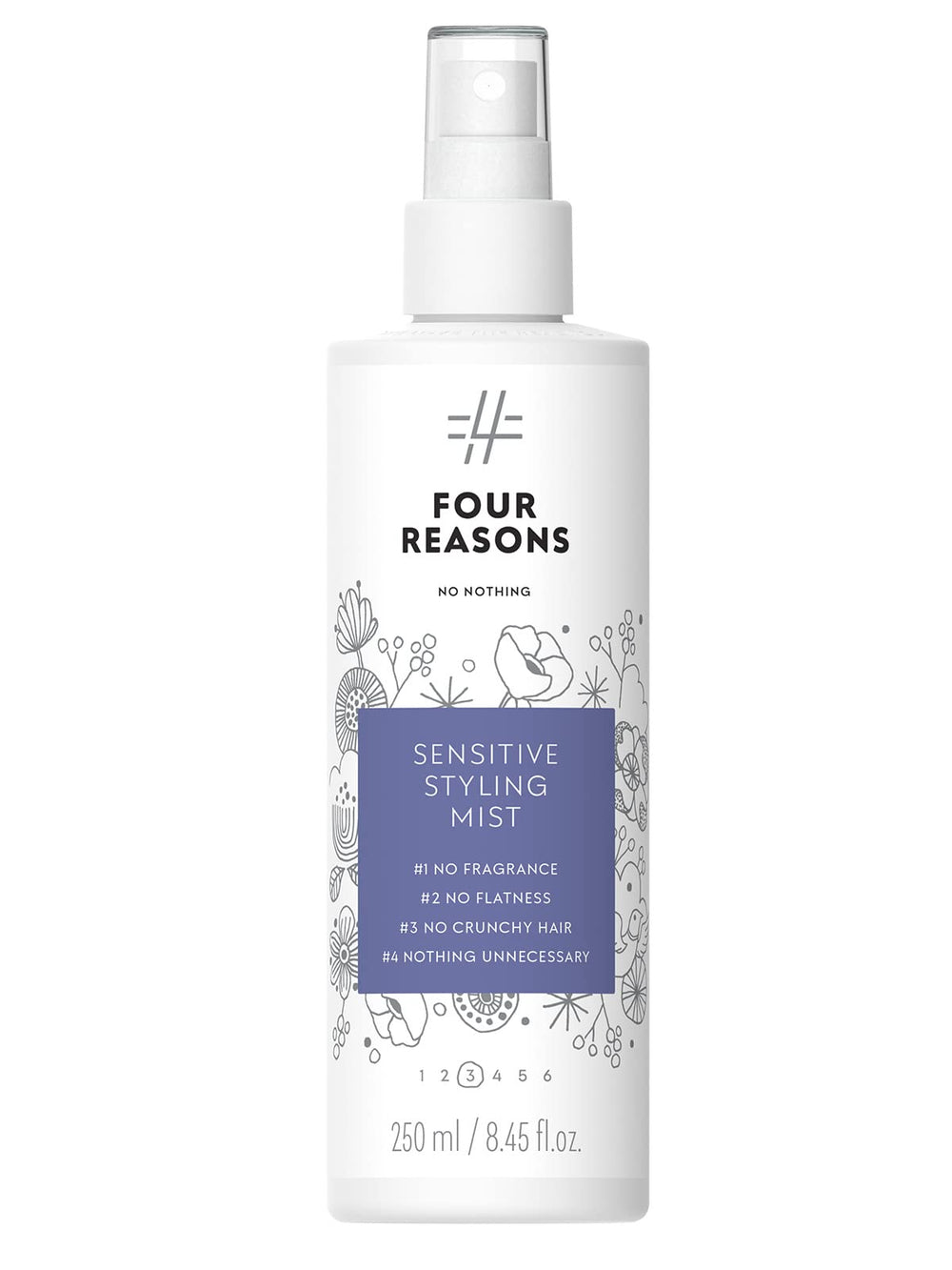 No nothing Very Sensitive Styling Mist botella sin fragancia para uso suave.