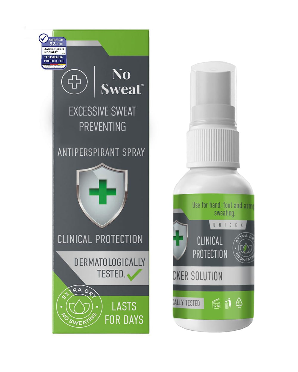 No Sweat desodorante antiperspirante en lata, vista frontal, protección para sudoración intensa